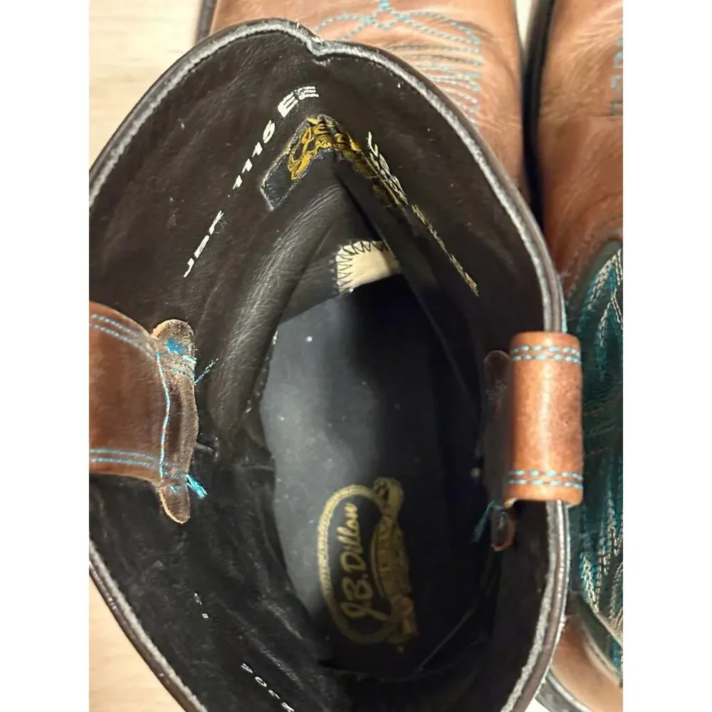 JB Dillon Reserve Men’s Leather Cowboy Western Work Boots Size 8.5EE Mexican
